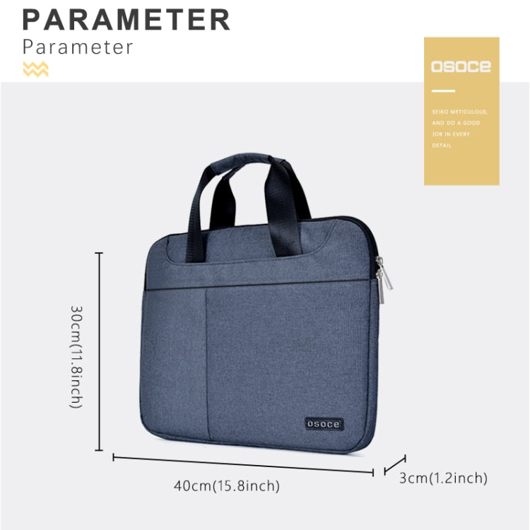 OSOCE S63 Breathable Wear-resistant Shoulder Handheld Zipper Laptop Bag For 15 inch and Below Macbook, Samsung, Lenovo, Sony, DELL Alienware, CHUWI, ASUS, HP
