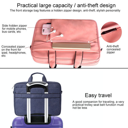 DJ03 Waterproof Anti-scratch Anti-theft One-shoulder Handbag for 13.3 inch Laptops, with Suitcase Belt, DJ03 13.3 inch Black, DJ03 13.3 inch Pink, DJ03 13.3 inch Navy Blue