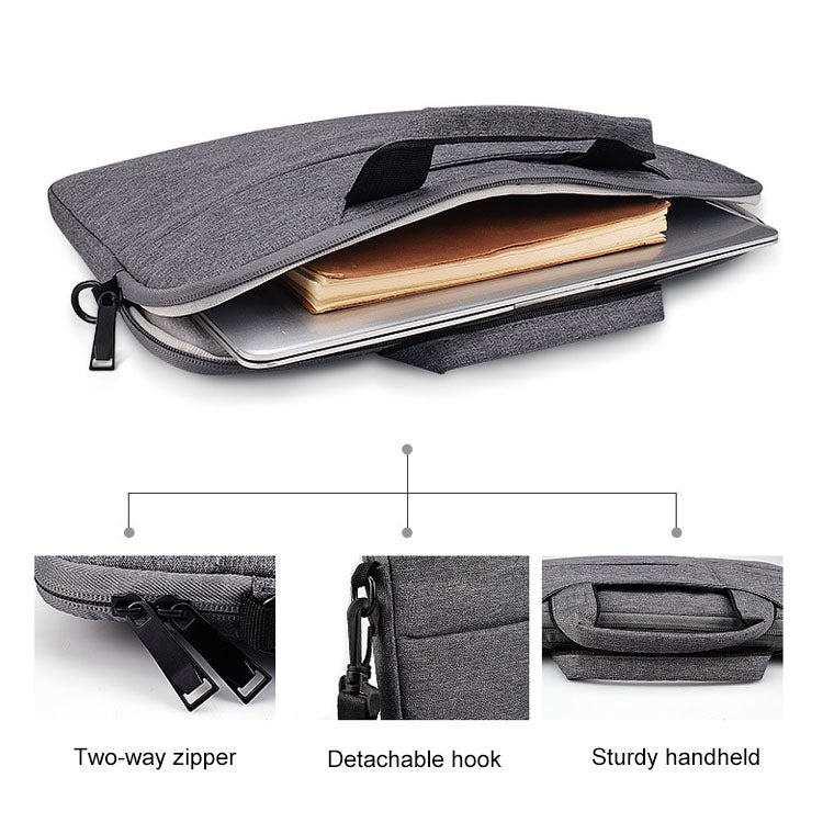 ST02S Waterproof Tear Resistance Hidden Portable Strap One-shoulder Handbag for 13.3 inch Laptops, with Suitcase Belt, ST02S 13.3 inch Black, ST02S 13.3 inch Dark Gray, ST02S 13.3 inch Pink, ST02S 13.3 inch Light Grey, ST02S 13.3 inch Navy Blue