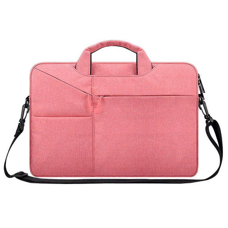 ST02S Waterproof Tear Resistance Hidden Portable Strap One-shoulder Handbag for 15.6 inch Laptops, with Suitcase Belt, ST02S 15.6 inch Black, ST02S 15.6 inch Dark Gray, ST02S 15.6 inch Pink, ST02S 15.6 inch Light Grey, ST02S 15.6 inch Navy Blue