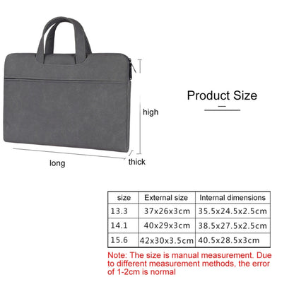 ST06 Waterproof PU Leather Zipper Hidden Portable Strap One-shoulder Handbag for 13.3 inch Laptops, with Suitcase Belt, ST06 13.3 inch Dark Gray, ST06 13.3 inch Pink, ST06 13.3 inch Light Grey