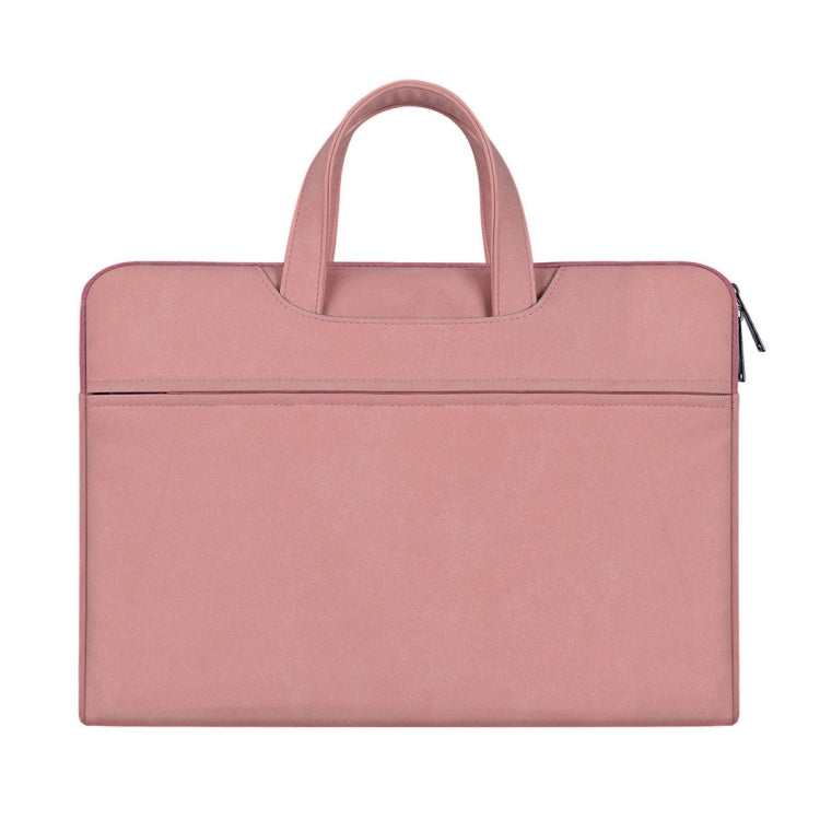 ST06 Waterproof PU Leather Zipper Hidden Portable Strap One-shoulder Handbag for 13.3 inch Laptops, with Suitcase Belt, ST06 13.3 inch Dark Gray, ST06 13.3 inch Pink, ST06 13.3 inch Light Grey