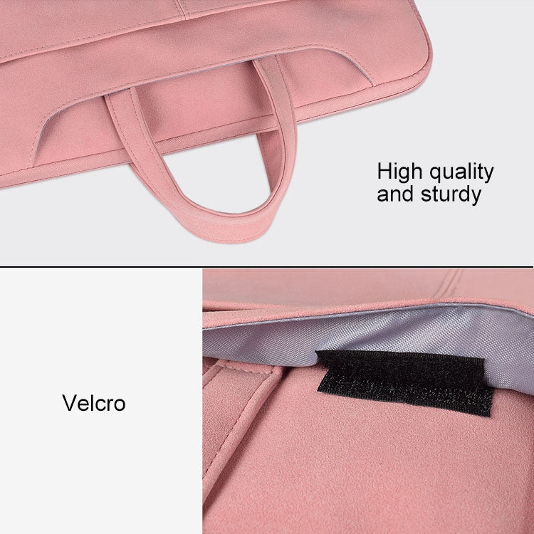 ST06S Waterproof PU Leather Zipper Hidden Portable Strap One-shoulder Handbag for 14.1 inch Laptops, with Magic Stick & Suitcase Belt, ST06S 14.1 inch Dark Gray, ST06S 14.1 inch Pink, ST06S 14.1 inch Light Grey
