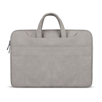 ST06S Waterproof PU Leather Zipper Hidden Portable Strap One-shoulder Handbag for 14.1 inch Laptops, with Magic Stick & Suitcase Belt, ST06S 14.1 inch Dark Gray, ST06S 14.1 inch Pink, ST06S 14.1 inch Light Grey