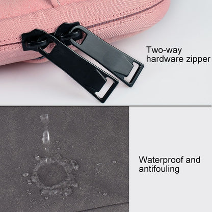 ST06S Waterproof PU Leather Zipper Hidden Portable Strap One-shoulder Handbag for 15.6 inch Laptops, with Magic Stick & Suitcase Belt, ST06S 15.6 inch Light Grey