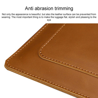 Universal Genuine Leather Business Zipper Laptop Tablet Bag For 15.4 inch and Below, 15.4 inch