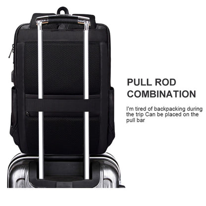 Polyester Laptop Backpack for Below 15 inch Laptops, with USB Interface Trunk Trolley Strap