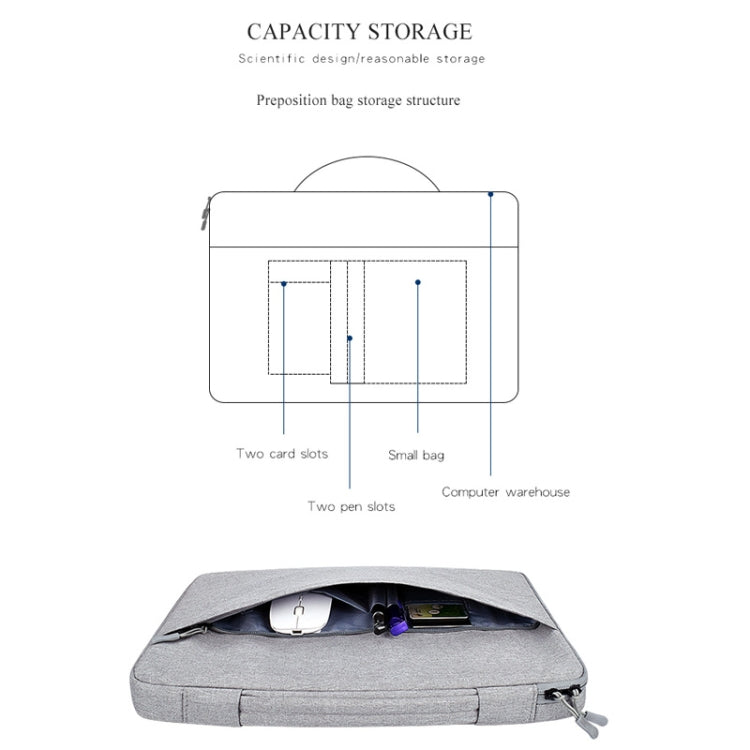 Oxford Cloth Waterproof Laptop Handbag for 14.1 inch Laptops, with Trunk Trolley Strap, 14.1 inch