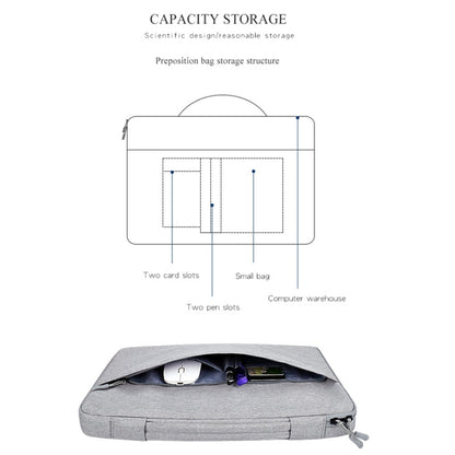 Oxford Cloth Waterproof Laptop Handbag for 14.1 inch Laptops, with Trunk Trolley Strap, 14.1 inch