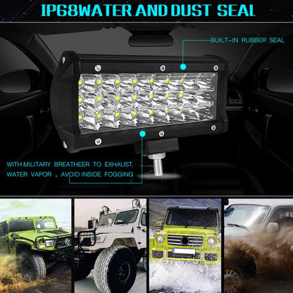 7 inch 18W 1800LM 3 Row LED Strip Light Working Refit Off-road Vehicle Lamp Roof Strip Light, 7 inch 72W