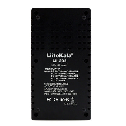 LiitoKala lii-202 USB Output Intelligent Battery Charger for Li-ion IMR 18650, 18490, 18350, 17670, 17500, 16340(RCR123), 14500, 10440