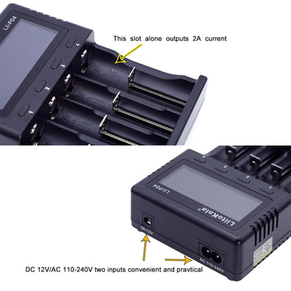 LiitoKala Lii-PD4 Nickel-hydrogen Battery Charger for Li-ion / IMR LiFePO4 26650，21700，20700, 18650, 18490, 18350, 17670, 17500, 16340(RCR123), 14500, 10440