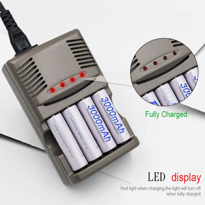 AC 100-240V 4 Slot Battery Charger for AA & AAA & 9V Ni-MH Battery, AU Plug