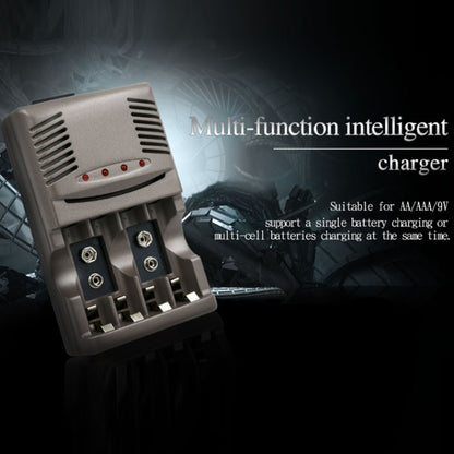 DC 100-240V 4 Slot Battery Charger for AA & AAA & 9V Ni-MH Battery, US Plug