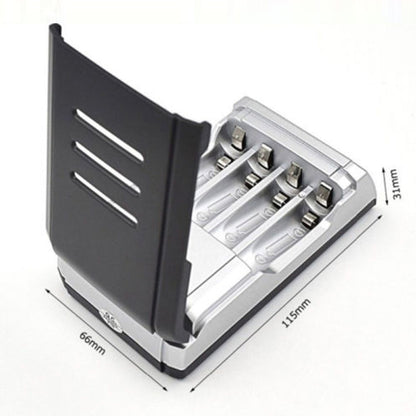 AC 100-240V 4 Slot Battery Charger for AA & AAA Battery, with LCD Display, UK Plug