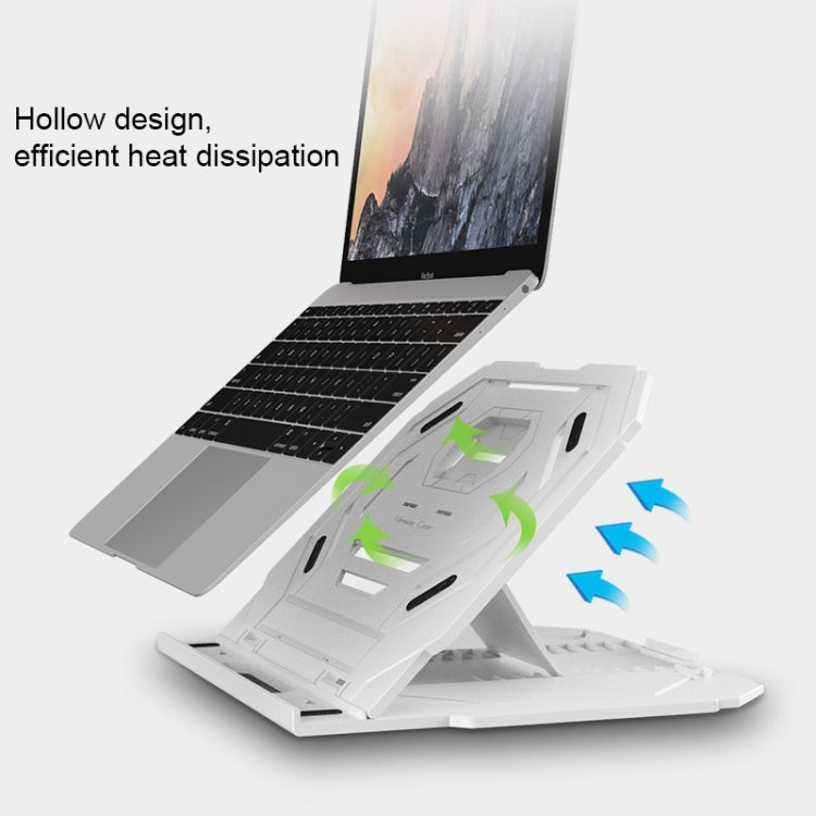 T3 Multi-function Hollow Design Cooling Bracket with 10-Level Adjustable Angle for Notebook,  MacBook, iPad, Mobile Phones, T3 (White), T3 (Black)