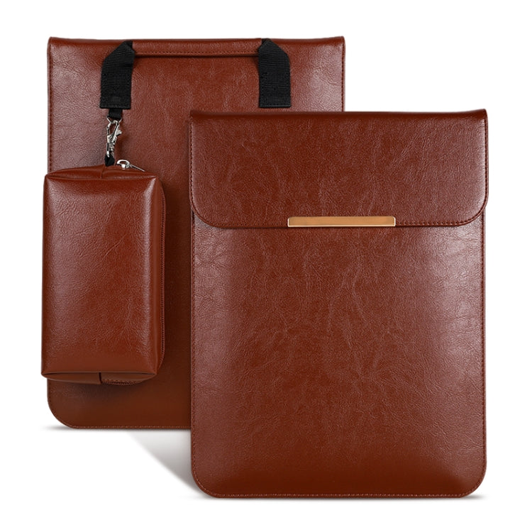 13.3 inch Laptop 2 in 1 PU Leather Sleeve Liner Bag with Mouse Storage Bag