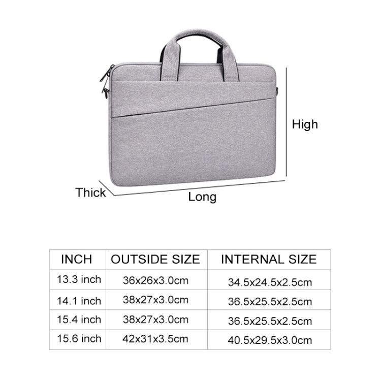 ST03S 15.6 inch Double Side Pockets Wearable Oxford Cloth Soft Handle Portable Laptop Tablet Bag, 15.6 inch Black, 15.6 inch Pink, 15.6 inch Grey, 15.6 inch Deep Space Gray, 15.6 inch Navy Blue