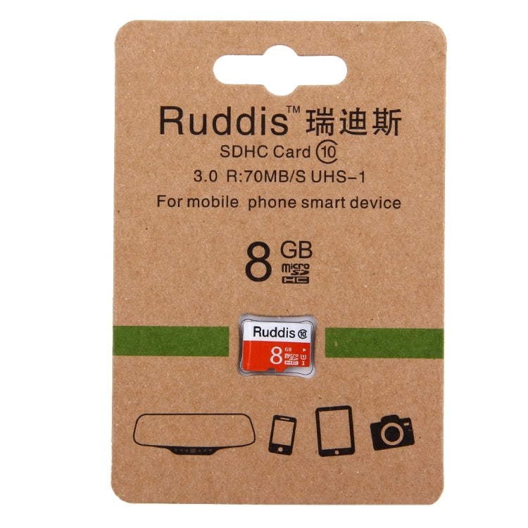 Ruddis 8GB High Speed Class 10 TF/Micro SDXC UHS-1(U1) Memory Card, 8GB