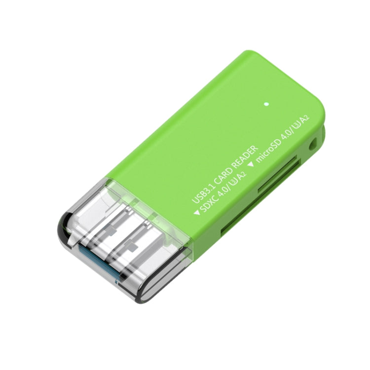 V30 / V60 / V90 USB3.1 Multifunction Card Reader Support SD / TF Card, Green, Tarnish