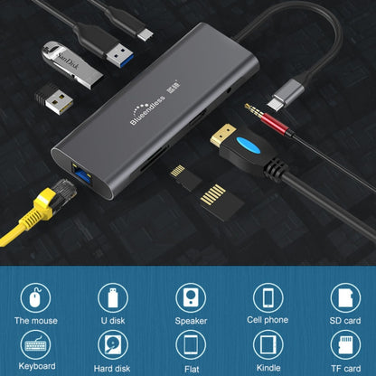 Blueendless 9 In 1 Multi-function Type-C / USB-C HUB Expansion Dock, 9 In 1
