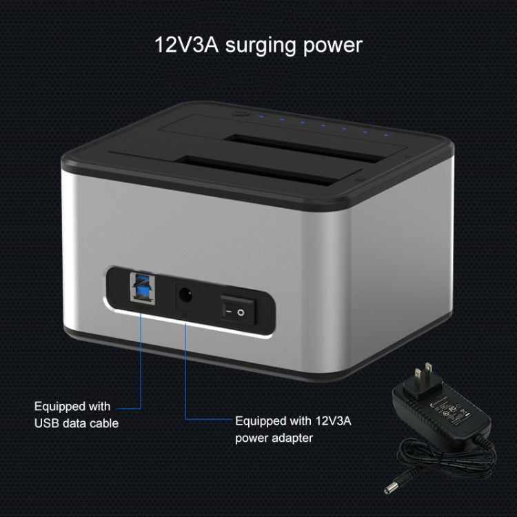 Blueendless 2.5 / 3.5 inch SATA USB 3.0 2 Bay Offline Copy Hard Drive Dock