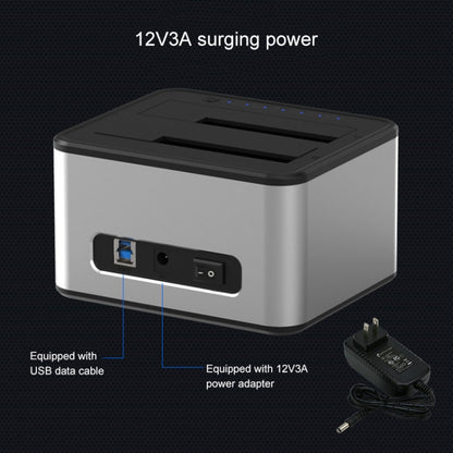 Blueendless 2.5 / 3.5 inch SATA USB 3.0 2 Bay Offline Copy Hard Drive Dock