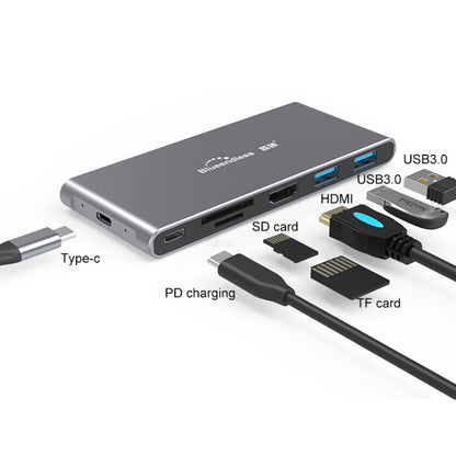 Blueendless 6 In 1 Multi-function Type-C / USB-C HUB Expansion Dock M.2 NGFF Solid State Drive, 6 In 1