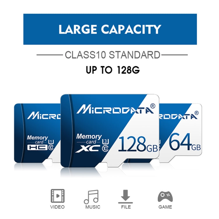 MICRODATA 64GB U3 Blue and White TF(Micro SD) Memory Card, 64GB