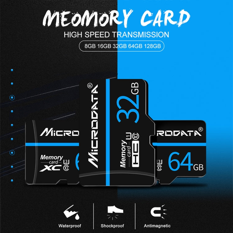 MICRODATA 64GB U3 Blue Line and Black TF(Micro SD) Memory Card, 64GB