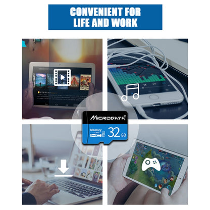MICRODATA 32GB U1 Blue and Black TF(Micro SD) Memory Card, 32GB
