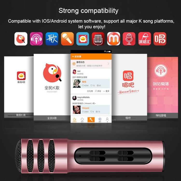 BGN-C7 Condenser Microphone Dual Mobile Phone Karaoke Live Singing Microphone Built-in Sound Card