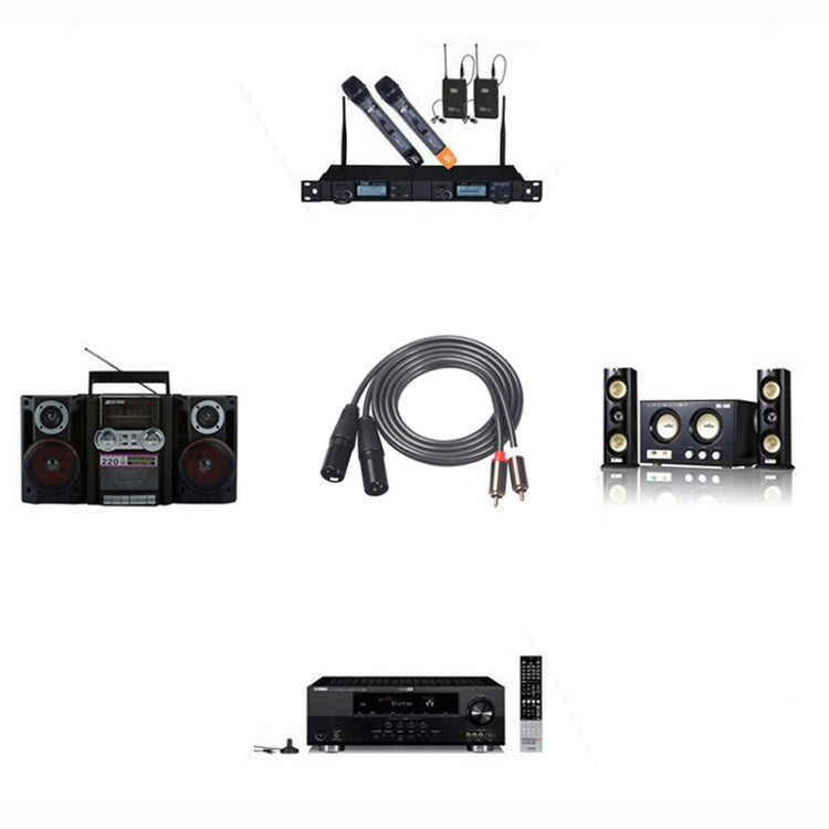 366119-15 2 RCA Male to 2 XLR 3 Pin Male Audio Cable, Length: 1.5m, 366119-15 2 RCA Male to 2 XLR 3 Pin Male