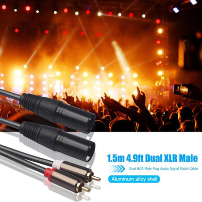 366120-15 2 RCA Male to 2 XLR 3 Pin Female Audio Cable, Length: 1.5m, 366120-15 2 RCA Male to 2 XLR 3 Pin Female