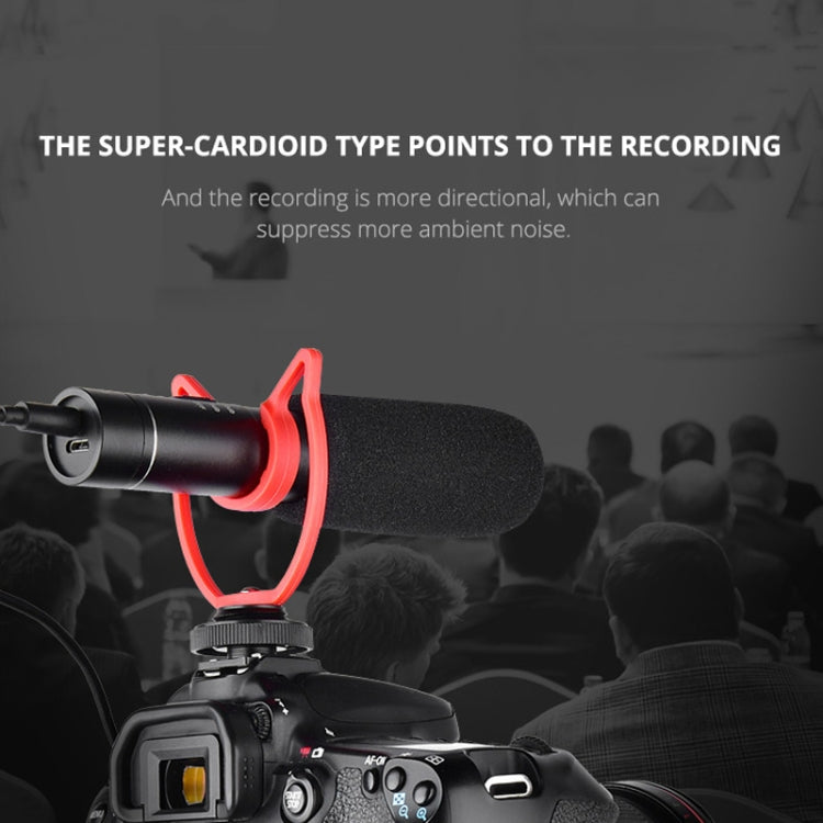 YELANGU YLG9930B MIC05 Professional Interview Condenser Video Shotgun Microphone with 3.5mm Audio Cable for DSLR & DV Camcorder