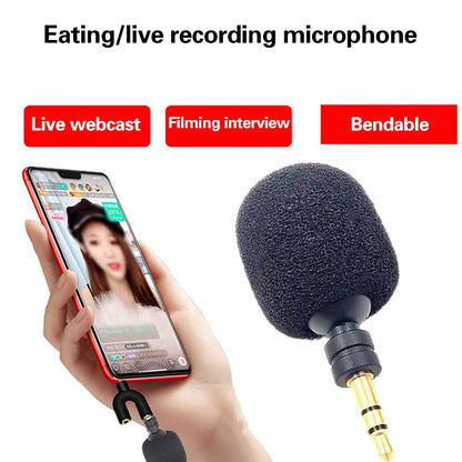 MK-5 4 Level Pin 3.5mm Gold Plated Plug Live Mobile Phone Tablet Laptop Mini Bend Microphone, 4 Level Pin