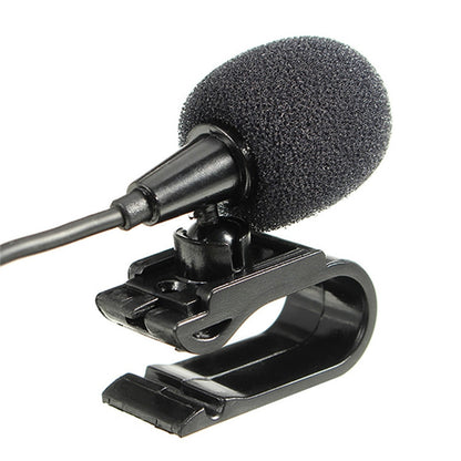 ZJ025MR Stick-on Clip-on Lavalier Stereo Microphone for Car GPS / Bluetooth Enabled Audio DVD External Mic, Cable Length: 3m, 90 Degree Elbow 3.5mm Jack, Elbow 3.5mm Jack Stereo
