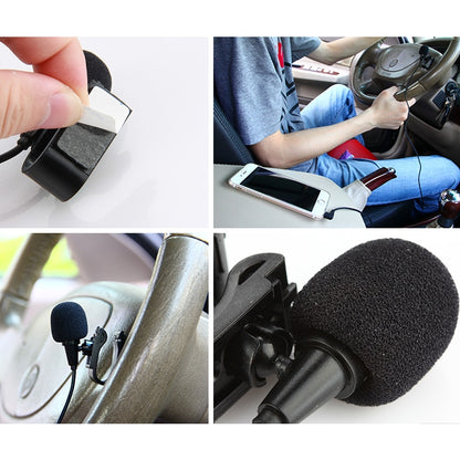 ZJ025MR Stick-on Clip-on Lavalier Stereo Microphone for Car GPS / Bluetooth Enabled Audio DVD External Mic, Cable Length: 3m, 90 Degree Elbow 3.5mm Jack, Elbow 3.5mm Jack Stereo