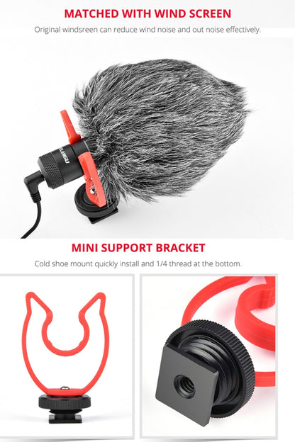 YELANGU MIC10 YLG9920A Professional Interview Condenser Video Shotgun Microphone with 3.5mm Audio Cable for DSLR & DV Camcorder, Microphone