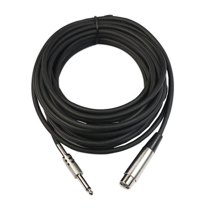 5m XLR 3-Pin Female to 1/4 inch (6.35mm) Mono Shielded Microphone Mic Cable, Length: 5m