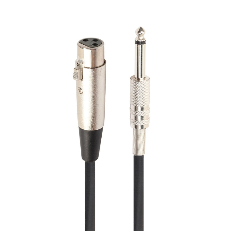 5m XLR 3-Pin Female to 1/4 inch (6.35mm) Mono Shielded Microphone Mic Cable, Length: 5m