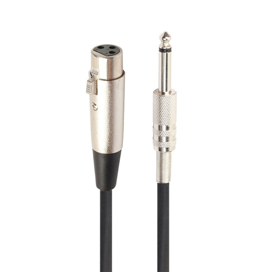 5m XLR 3-Pin Female to 1/4 inch (6.35mm) Mono Shielded Microphone Mic Cable, Length: 5m