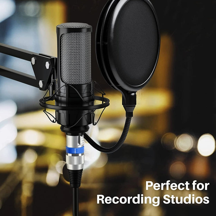 1m 3-Pin XLR Male to XLR Female MIC Shielded Cable Microphone Audio Cord, Length: 1m (Blue)