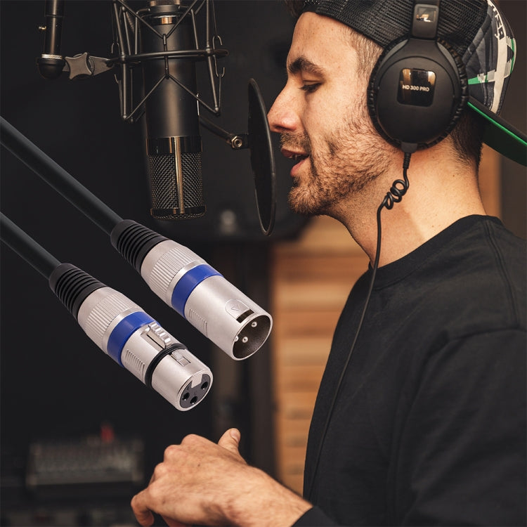 1m 3-Pin XLR Male to XLR Female MIC Shielded Cable Microphone Audio Cord, Length: 1m (Blue)