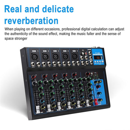 F7 Home 7-channel Bluetooth USB Reverb Mixer, EU Plug, F7 EU Plug