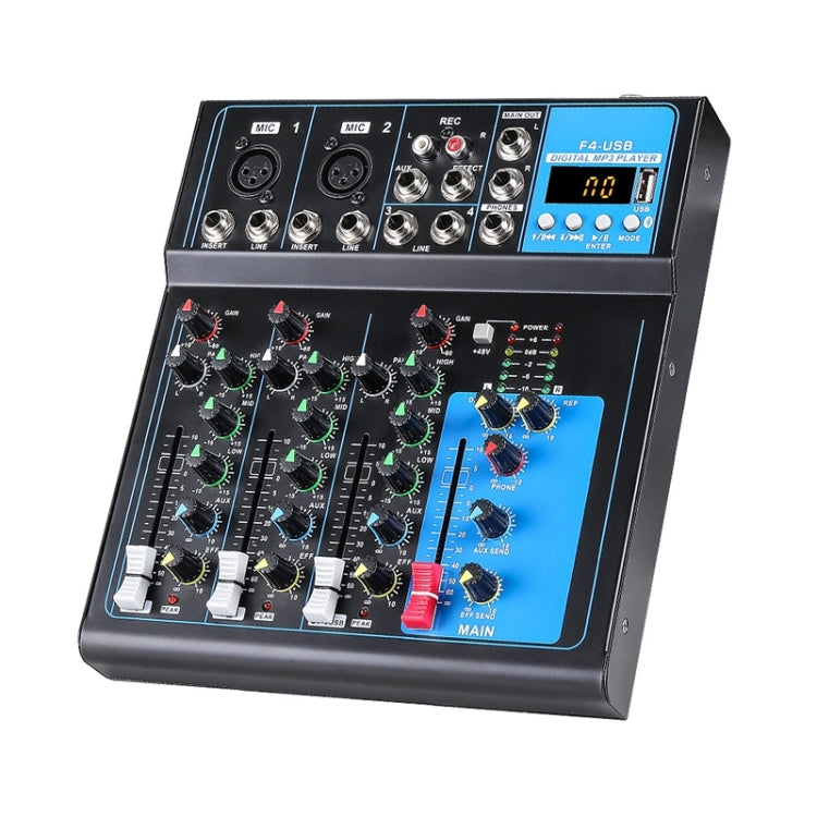 F4 Home 4-channel Bluetooth USB Reverb Mixer, US Plug, F4 US Plug