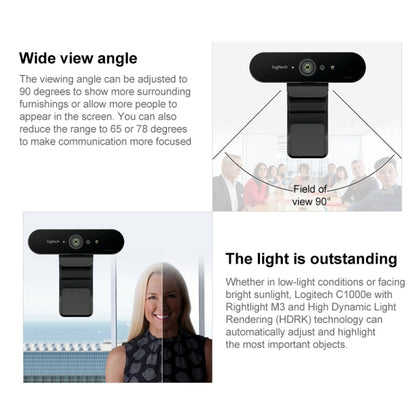 Logitech C1000e BRIO 4K HD Wide-angle Live Computer Camera with Microphone, C1000e