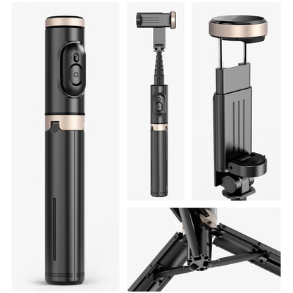Q12 Hidden Design Reinforced Bluetooth Remote Control Tripod Selfie Stick, Q12 (Black)