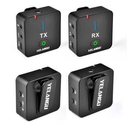 YELANGU MX5S 2.4G Live Broadcast Interview Wireless Recording Camera Microphone, 1 Receiver to 2 Transmitter, 1 Receiver to 2 Transmitter