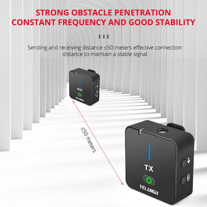 YELANGU MX5S 2.4G Live Broadcast Interview Wireless Recording Camera Microphone, 1 Receiver to 2 Transmitter, 1 Receiver to 2 Transmitter
